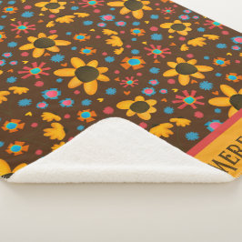 Gelukkige Daisies Patroon Leuke Inspiratie Sherpa Deken