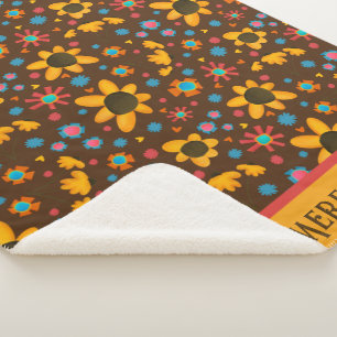 Gelukkige Daisies Patroon Leuke Inspiratie Sherpa Deken