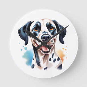 Gelukkige Dalmatische Hond Huisdier Ronde Klok