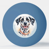Gelukkige Dalmatische Hond Pet Pingpongbal (Achterkant)