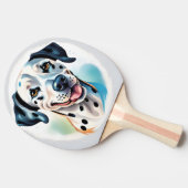 Gelukkige Dalmatische Hond Pet Tafeltennisbatje (Zijkant)