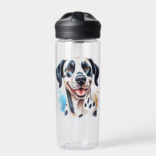 Gelukkige Dalmatische Hond Pet Waterfles (Voorkant)