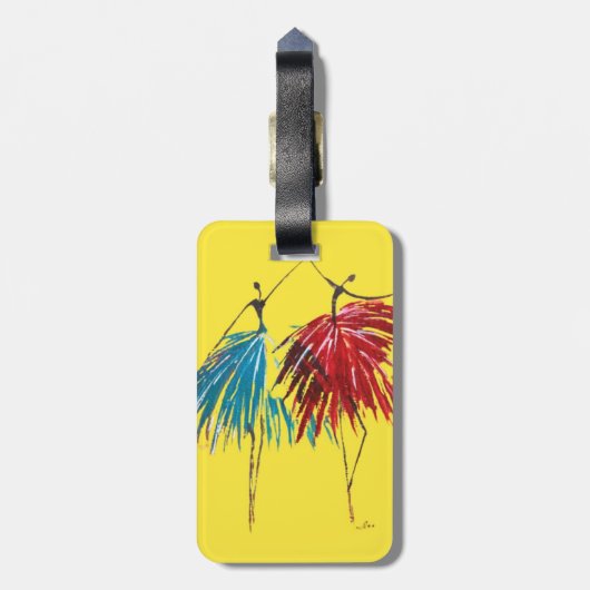 Gelukkige Dans Acryl Bagage Label (Achterkant verticaal)