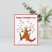 Gelukkige de dagkangoeroe van Valentijn met rode Feestdagenkaart (Staand voorkant)