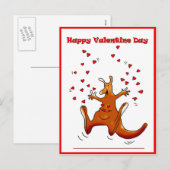 Gelukkige de dagkangoeroe van Valentijn met rode Feestdagenkaart (Voorkant / Achterkant)
