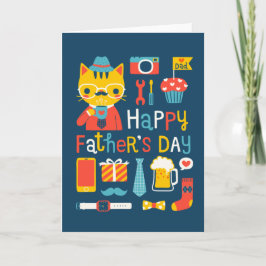 Gelukkige de vaderKat van Vaderdag Kaart