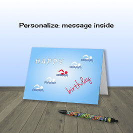 Gelukkige de verjaardags blauwe sporten van kaart