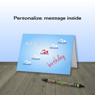 Gelukkige de verjaardags blauwe sporten van kaart