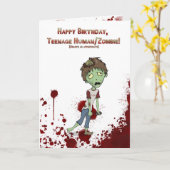 Gelukkige de zombietiener van de Verjaardag Kaart (Gele Bloem)