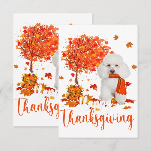 gelukkige deanksgiving poodle en herfstboompoedel (Voorkant / Achterkant)