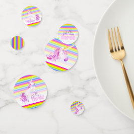 Gelukkige derde verjaardag unicorn name paper conf confetti