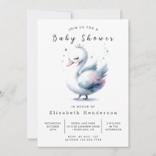 Gelukkige Digitale Zwaan Baby Shower Kaart