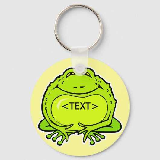 gelukkige dikke kikker, <TEXT> Sleutelhanger (Voorkant)