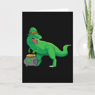 Gelukkige Dino-saurus St. Patrick's Dag Grappige T Kaart