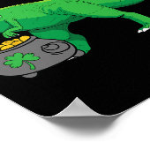 Gelukkige Dino-saurus St. Patrick's Dag Grappige T Poster (Hoek)