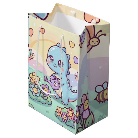 Gelukkige Dino Tuin Medium Cadeauzakje (Voorkant Gekanteld)