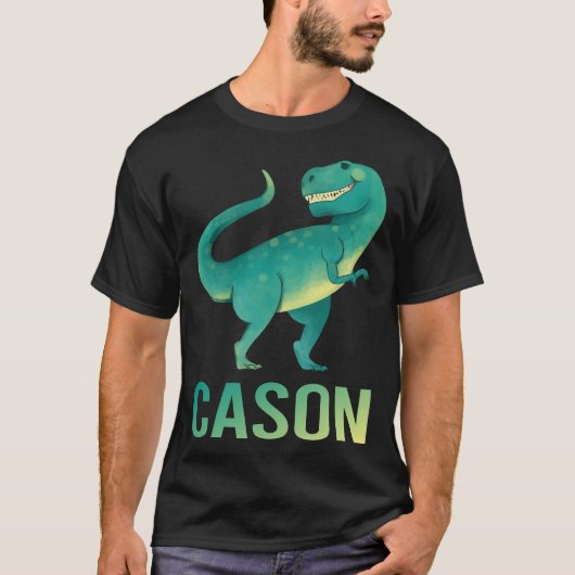 Gelukkige Dinosaur - Cason Naam T-shirt (Voorkant)