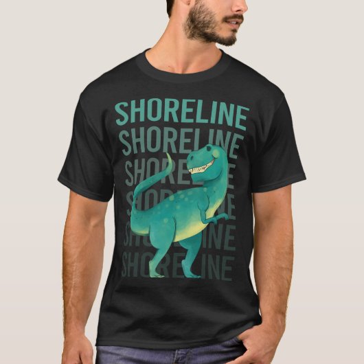 Gelukkige Dinosaur Shoreline T-shirt (Voorkant)