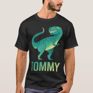 Gelukkige Dinosaur - Tommy Naam T-shirt