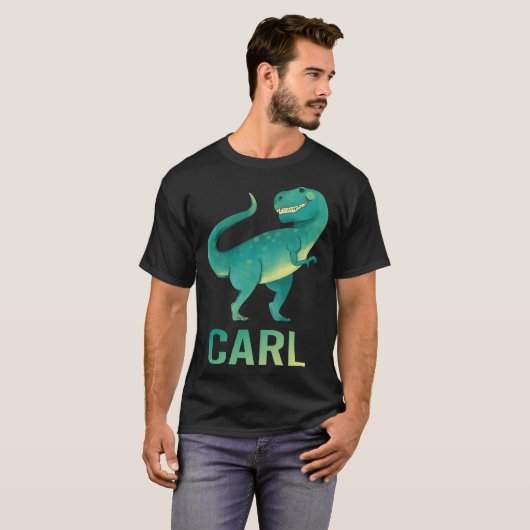 Gelukkige Dinosaurus - Carl Name T-shirt (Voorkant volledig)