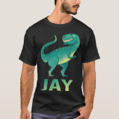 Gelukkige dinosaurus - Jay naam T-shirt (Voorkant)