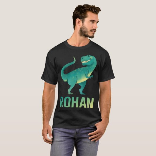 Gelukkige dinosaurus - Rohan naam T-shirt (Voorkant volledig)