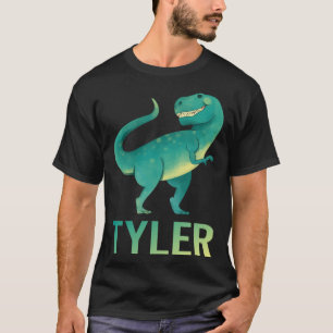 Gelukkige dinosaurus - Tyler naam T-shirt