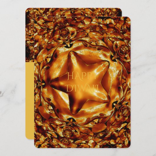 Gelukkige Diwali Bruin Goud Koper Elegante Ster (Voorkant / Achterkant)