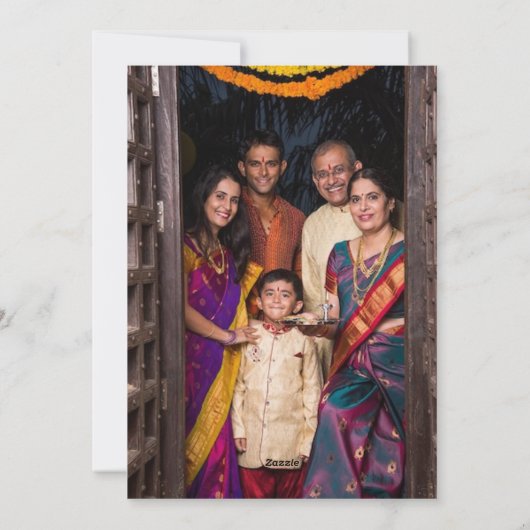 Gelukkige Diwali Groet Geel Goud Ganesh Feestdagenkaart (Achterkant)