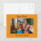 Gelukkige Diwali Groet met Persoonlijke Familie Fo Briefkaart (Voorkant / Achterkant)