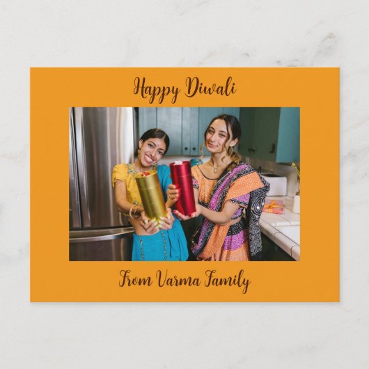 Gelukkige Diwali Groet met Persoonlijke Familie Fo Briefkaart (Voorkant)