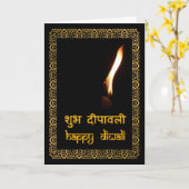 Gelukkige Diwali in Hindi & het Engels Kaart (Gele Bloem)