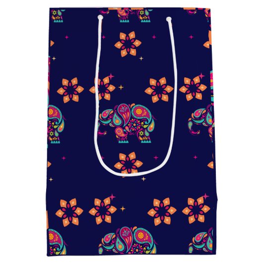 GELUKKIGE DIWALI INDIA INDISCHE OLIFANT MANDALA MEDIUM CADEAUZAKJE (Achterkant)