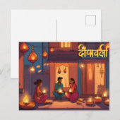 Gelukkige diwali indian Festival van lichten vieri Briefkaart (Voorkant / Achterkant)