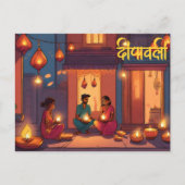 Gelukkige diwali indian Festival van lichten vieri Briefkaart (Voorkant)