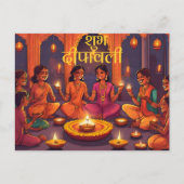 Gelukkige diwali indiase hindu deepavali elegante  briefkaart (Voorkant)