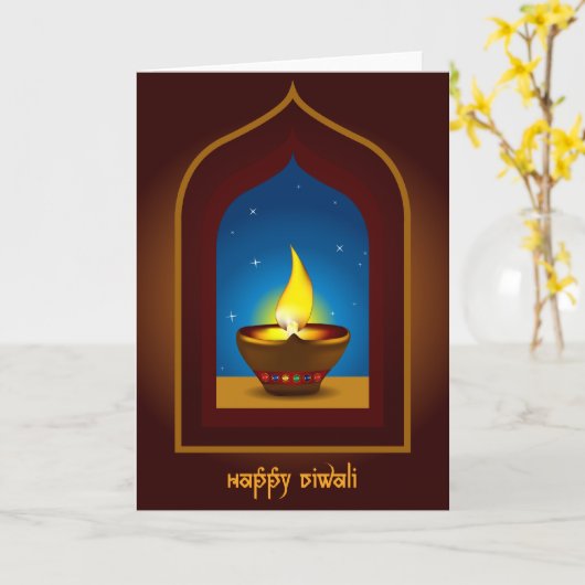 Gelukkige Diwali Kaart (Gele Bloem)