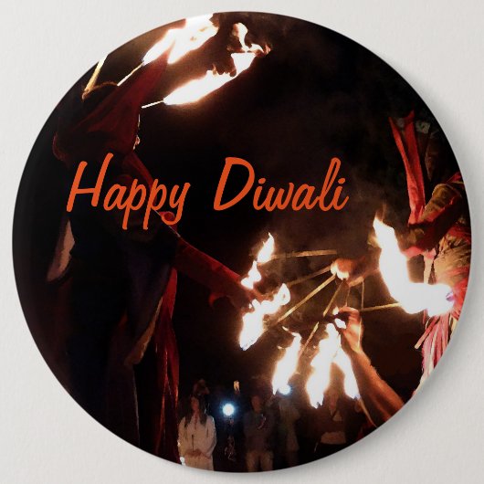 Gelukkige Diwali Kolossale Ronde Badge Ronde Button 6,0 Cm (Voorkant)