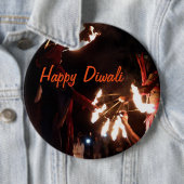 Gelukkige Diwali Kolossale Ronde Badge Ronde Button 6,0 Cm (In situ)