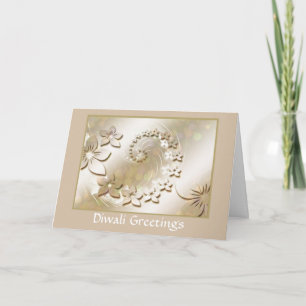 Gelukkige Diwali met bloemrol Kaart