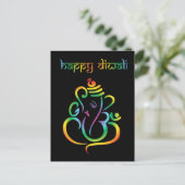 🕉☸, Gelukkige Diwali met Heer Ganesh Briefkaart (Staand voorkant)
