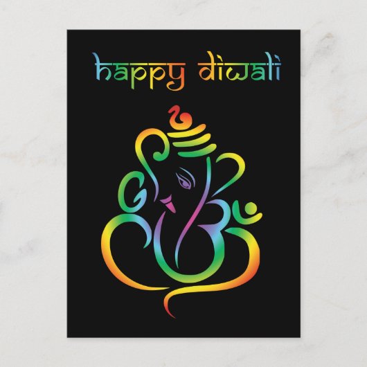 🕉☸, Gelukkige Diwali met Heer Ganesh Briefkaart (Voorkant)
