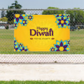 Gelukkige Diwali met Rangoli en Diya Spandoek (Insitu)