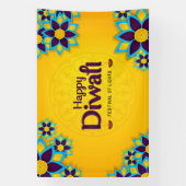 Gelukkige Diwali met Rangoli en Diya Spandoek (Verticaal)