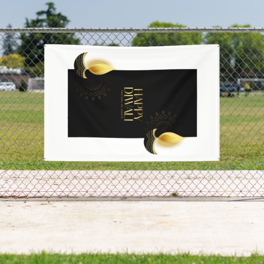 Gelukkige Diwali met Rangoli en Diya Spandoek (Insitu)