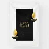 Gelukkige Diwali met Rangoli en Diya Spandoek (Verticaal)