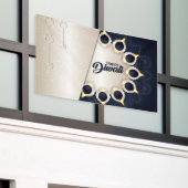 Gelukkige Diwali met Rangoli en Diya Spandoek (Buitenkant Gebouw)