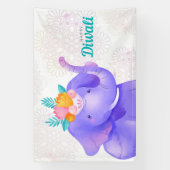 Gelukkige Diwali met Rangoli en Olifant Spandoek (Verticaal)