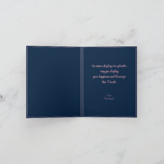 Gelukkige Diwali Peacock & Bloemen Feestdagen Kaart (Binnen)