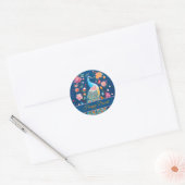 Gelukkige Diwali Peacock & Bloemen Ronde Sticker (Envelop)